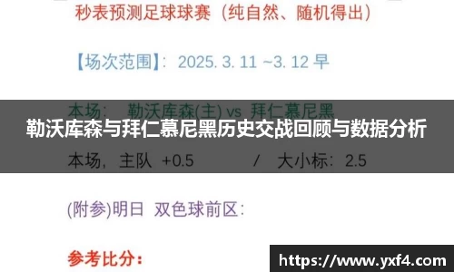 勒沃库森与拜仁慕尼黑历史交战回顾与数据分析